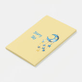 Aqua Blauwe Sterrenhemel Gele Sterren Manen Post-it® Notes (Schuin)
