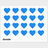 Aqua Blauwe Steruitbarsting Patroon Hart Sticker (Vel)