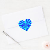 Aqua Blauwe Steruitbarsting Patroon Hart Sticker (Envelop)