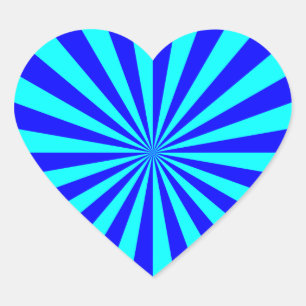 Aqua Blauwe Steruitbarsting Patroon Hart Sticker