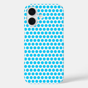 Aqua Blauwe Stippen iPhone 16 Hoesje