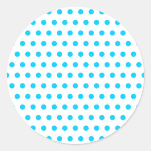 Aqua Blauwe Stippen Ronde Sticker