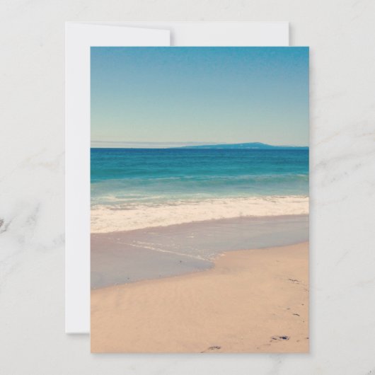 Aqua Blauwe Strand- en Zeezicht Kaart (Voorkant)