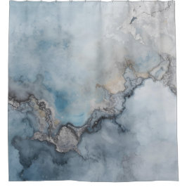 Aqua Blauwe Tealgrijze Beige Abstracte Huisdecorat Douchegordijn