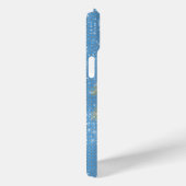 Aqua Blauwe Tropische Palmboom Glans  Case-Mate iPhone Case (Achterkant / Rechts)