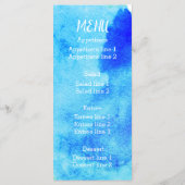 Aqua blauwe waterverf, koraalrif bruiloft kaart (Achterkant)