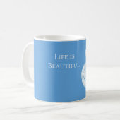 Aqua Blauwe Witte Parfumfles Roos Koffiemok (Voorkant links)