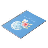 Aqua Blauwe Witte Parfumfles Roos Notitieboek (Linkerzijde)