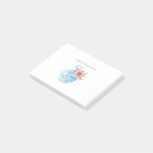 Aqua Blauwe Witte Parfumfles Roos Post-it® Notes (Schuin)