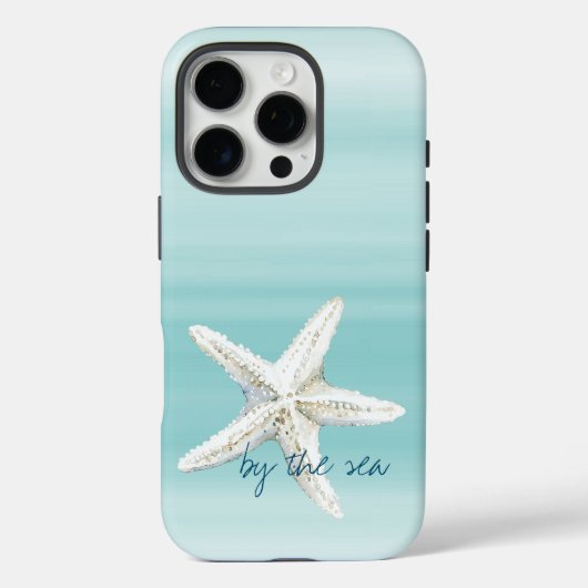 Aqua Blauwe Witte Strand Zeester       Case-Mate iPhone Case (Achterkant)