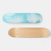 Aqua blauwe wolken persoonlijk skateboard (Horizontaal)