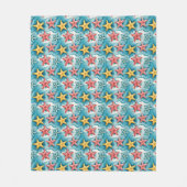 Aqua Blauwe Zee Ster Fleece Deken (Voorkant)