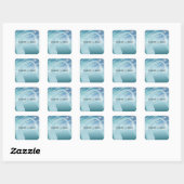 Aqua Blauwe Zeemeermin Vierkante Sticker (Vel)