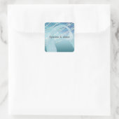 Aqua Blauwe Zeemeermin Vierkante Sticker (Tas)
