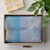 Aqua Blauwe Zeezige Zigeunerwagen Decoupage Tissuepapier (Geschenk)