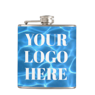Aqua Blauwe Zwembad Foto Logo Heupfles