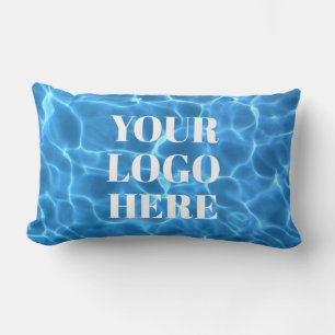 Aqua Blauwe Zwembad Foto voor je Logo Kussen