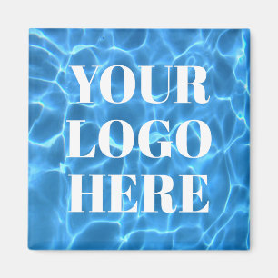 Aqua Blauwe Zwembad Foto voor je Logo Magneet