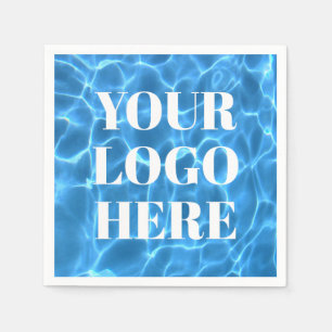 Aqua Blauwe Zwembad Foto voor je Logo Servet