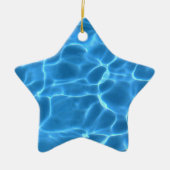 Aqua Blauwe Zwembad Keramisch Ornament (Voorkant)