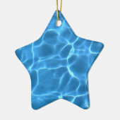 Aqua Blauwe Zwembad Keramisch Ornament (Links)
