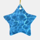 Aqua Blauwe Zwembad Keramisch Ornament (Achterkant)