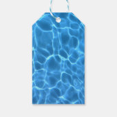 Aqua Blauwe Zwembad Verticale Foto Logo Cadeaulabel (Achterkant)
