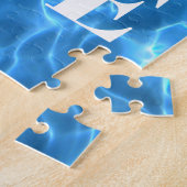 Aqua Blauwe Zwembad Verticale Foto Uw Logo Legpuzzel (Zijkant)
