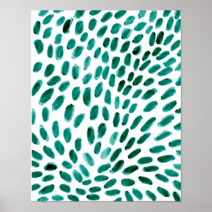 Aqua Blauwgroen Abstract Pattern Trendy Poster