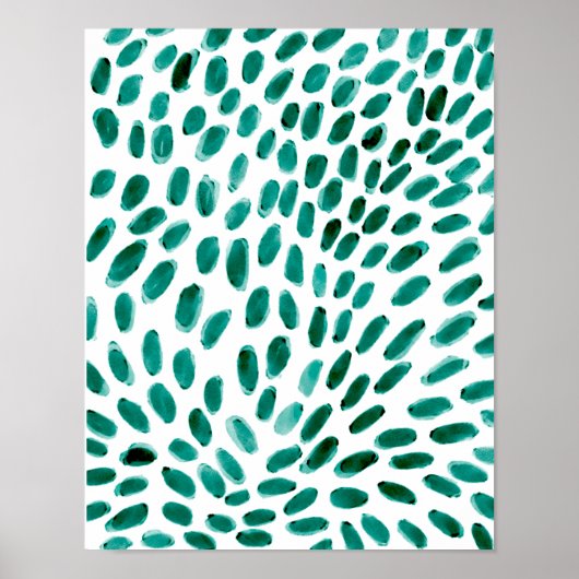Aqua Blauwgroen Abstract Pattern Trendy Poster (Voorkant)
