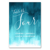 Aqua blauwgroen abstracte moderne kunstlijst numme kaart (Achterkant)