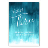 Aqua blauwgroen abstracte moderne kunsttabel numme kaart (Voorkant)