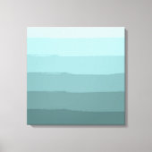 Aqua Blauwgroen Abstracte strepen Canvas Afdruk (Voorkant)
