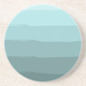 Aqua Blauwgroen Abstracte strepen Zandsteen Onderzetter (Voorkant)