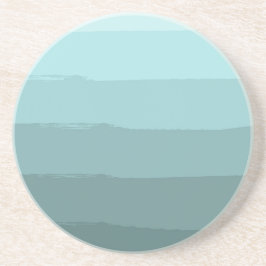 Aqua Blauwgroen Abstracte strepen Zandsteen Onderzetter