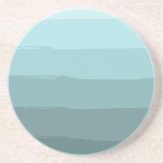 Aqua Blauwgroen Abstracte strepen Zandsteen Onderzetter (Voorkant)