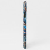 Aqua Blauwgroen Azure Blue Beige Paisley Art Patte iPhone Hoesje (Rechterkant)