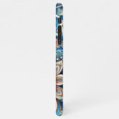 Aqua Blauwgroen Azure Blue Beige Paisley Art Patte iPhone Hoesje (Linkerkant)