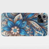 Aqua Blauwgroen Azure Blue Beige Paisley Art Patte iPhone Hoesje (Achterkant horizontaal)