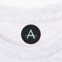 Aqua Blauwgroen Blauw Manuscript Meisjes Monogram 