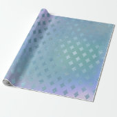 Aqua Blauwgroen Blauw Pastel Ombre Paarse Crystals Cadeaupapier (Uitgerold)