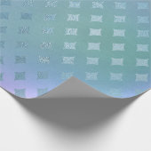 Aqua Blauwgroen Blauw Pastel Ombre Paarse Crystals Cadeaupapier (Hoek)