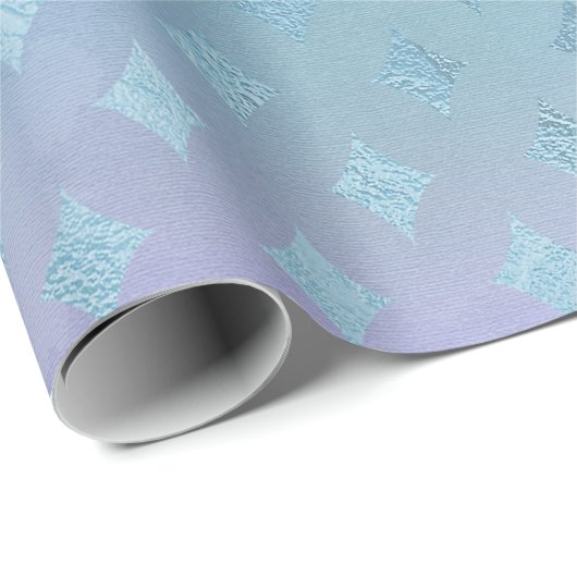 Aqua Blauwgroen Blauw Pastel Ombre Paarse Crystals Cadeaupapier (Rol Hoek)