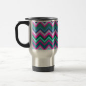 Aqua Blauwgroen Blauw Roze Tribal Chevron Zig Zag Reisbeker (Links)