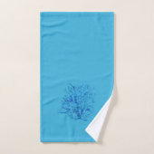 Aqua-blauwgroen blauw sterviskoraal-waterverf ontw bad handdoek (Handdoek)