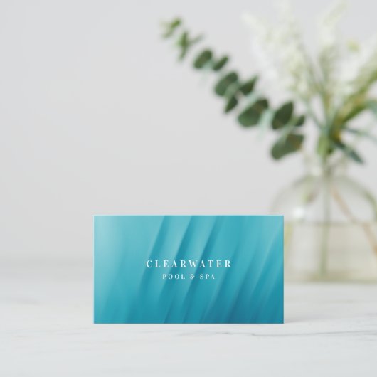 Aqua Blauwgroen blauw waterrimpel & spa Visitekaartje (Staand voorkant)