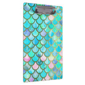 Aqua Blauwgroen blauw Waterverf Zeemeermin-schaalp Klembord (Rechts)