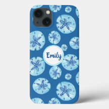 Aqua-blauwgroen blauw zand-dollar waterverf-douane