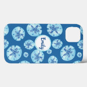 Aqua-blauwgroen blauw zand-dollar waterverf-douane Case-Mate iPhone case (Achterkant (horizontaal))