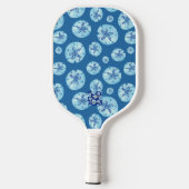 Aqua-blauwgroen blauw zand-dollar waterverf-douane pickleball paddle (Achterkant)